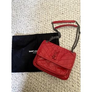 YSL NIKI bag chevron crinkle leather